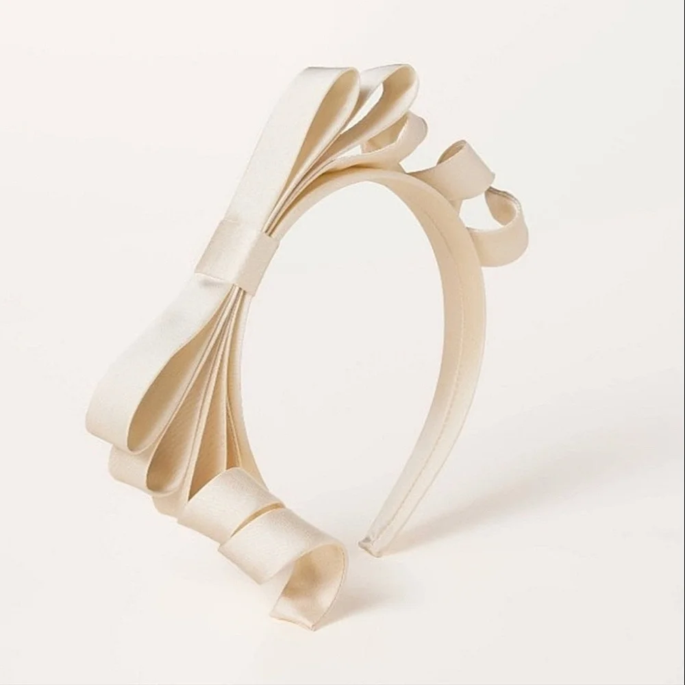 NWT Kate Spade × Target Ivory Ribbon Bow Headband Curly Dainty Party Bridal Chic